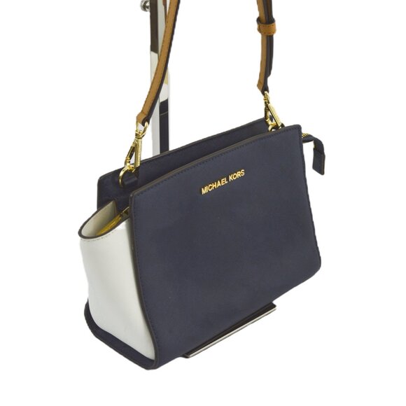 Michael Kors Selma Color-Block Leather Satchel Bag #101-97 - Picture 2 of 7